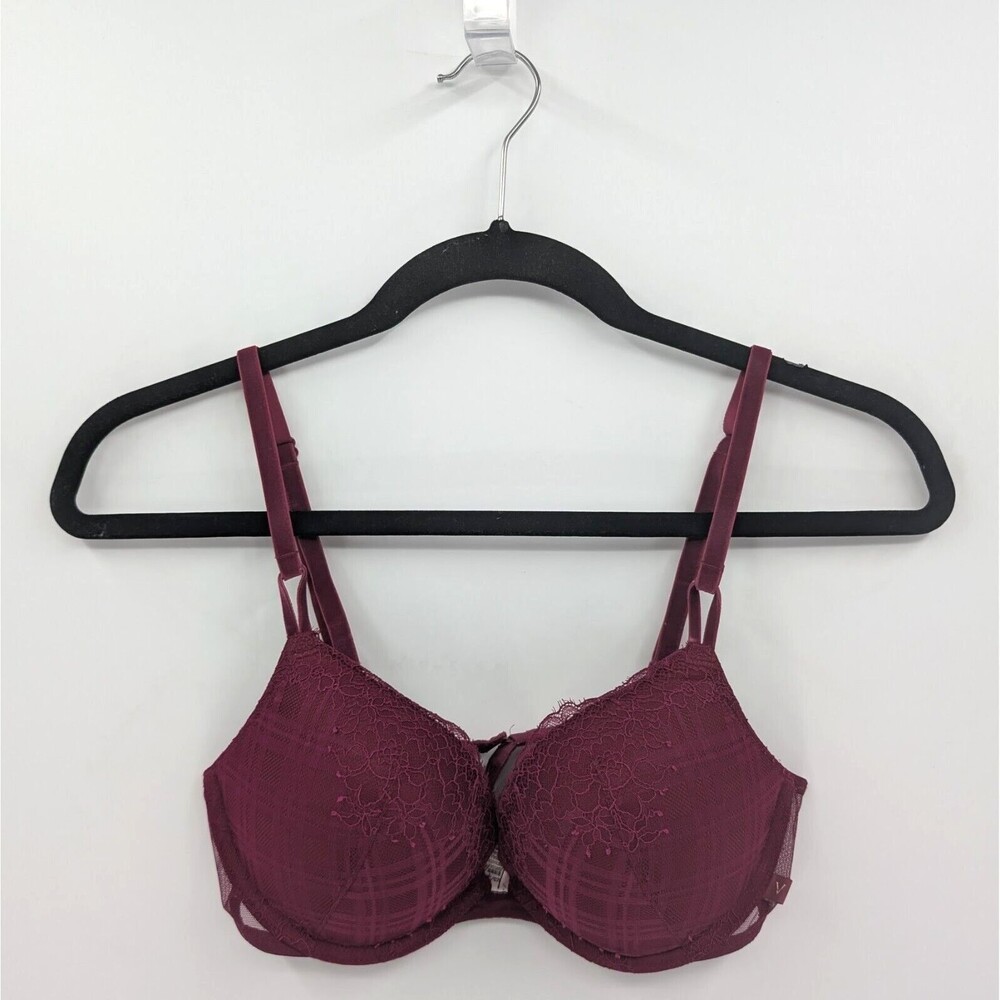 Victoria's Secret Bra Women's 34C Red Fuchsia Pink Push Up